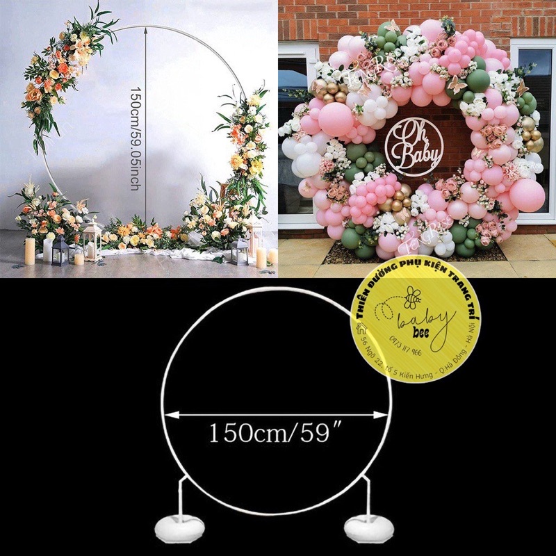 Trụ vòm tròn kết bóng trang trí sinh nhật, sự kiện với nhiều kích thước