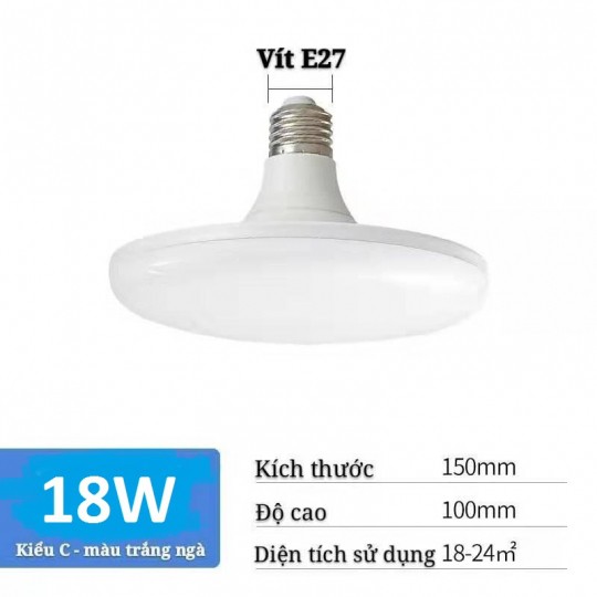 [GiáSốc]Đèn LED đĩa bay 18W siêu sáng, siêu tiết kiệm điện năng giá rẻ tại TPHCM
