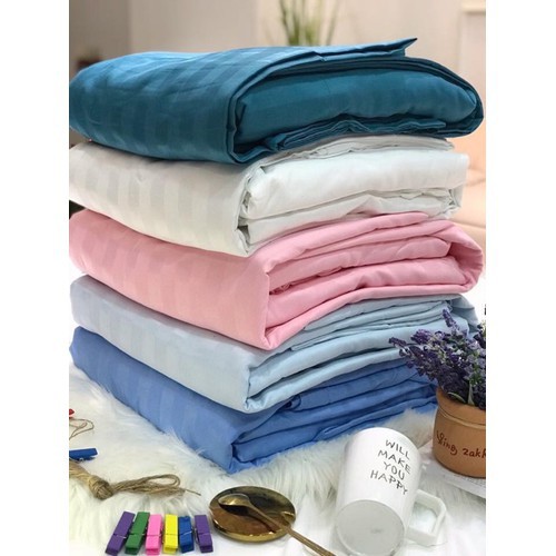 Bộ chăn ga gối cotton 3f kẻ sọc LIDACO vải dày mát nhiều mẫu lựa chọn