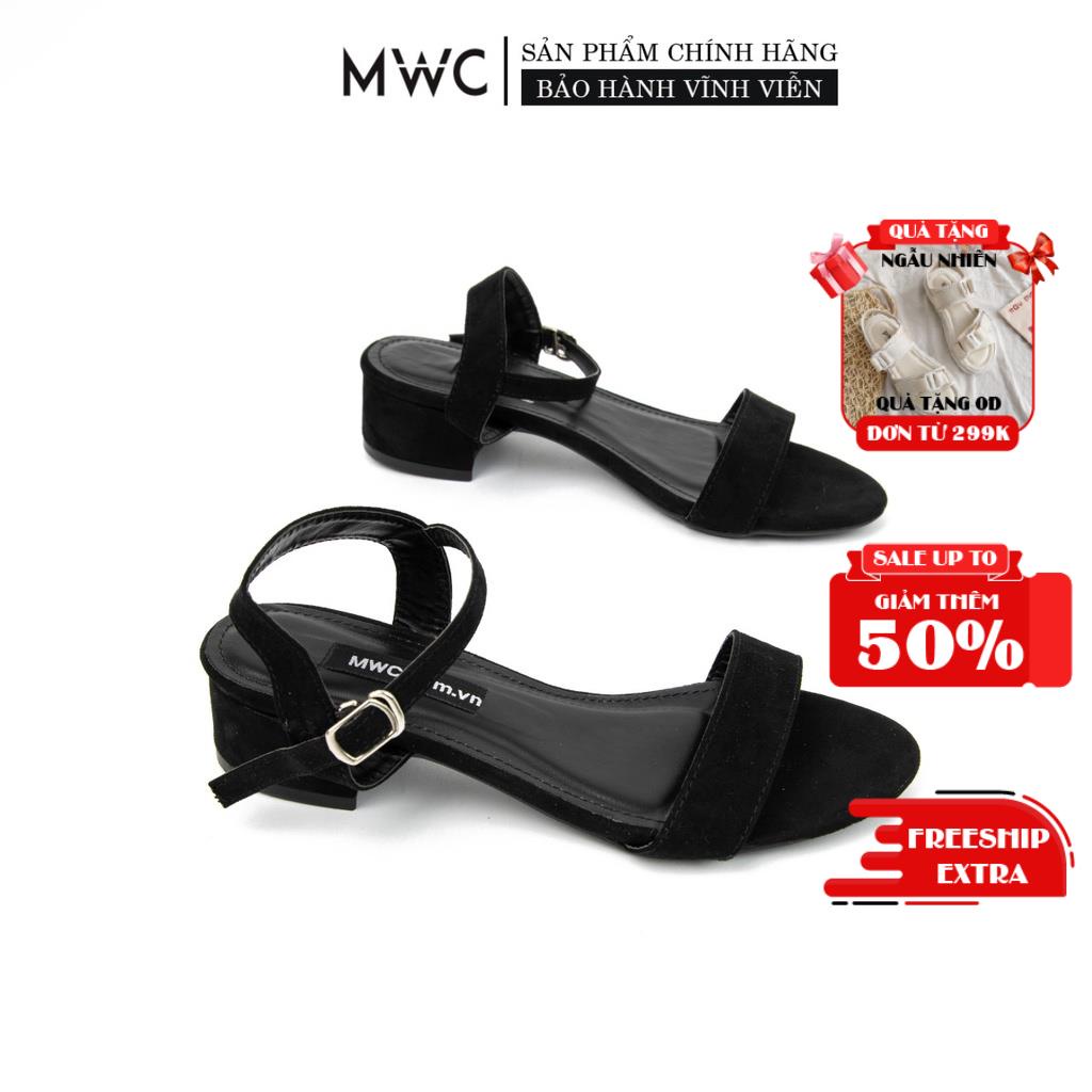 [Mã FAMARAL2 giảm 10K đơn 50K] Giày sandal nữ quai ngang đế 3cm MWC NUSD- 2648