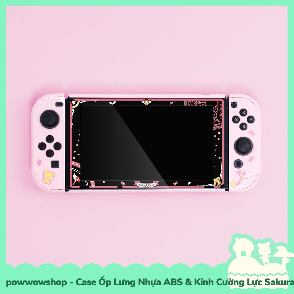 [Sẵn VN - Hỏa Tốc] Set Phụ Kiện Case Ốp Lưng, Kính Cường Lực Cho Máy Game Cầm Tay Nintendo Switch Sakura Theme