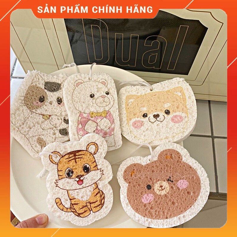 Bọt Biển Đa Năng Tạo Bọt Tắm - Rửa Bát Siêu Sạch Hình Thú Đáng Yêu