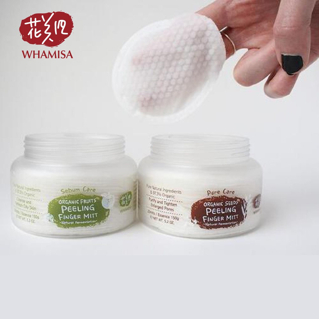 Bông tẩy tế bào chết Whamisa Organic Seeds Peeling Finger Mitt Pore Care - 180gr