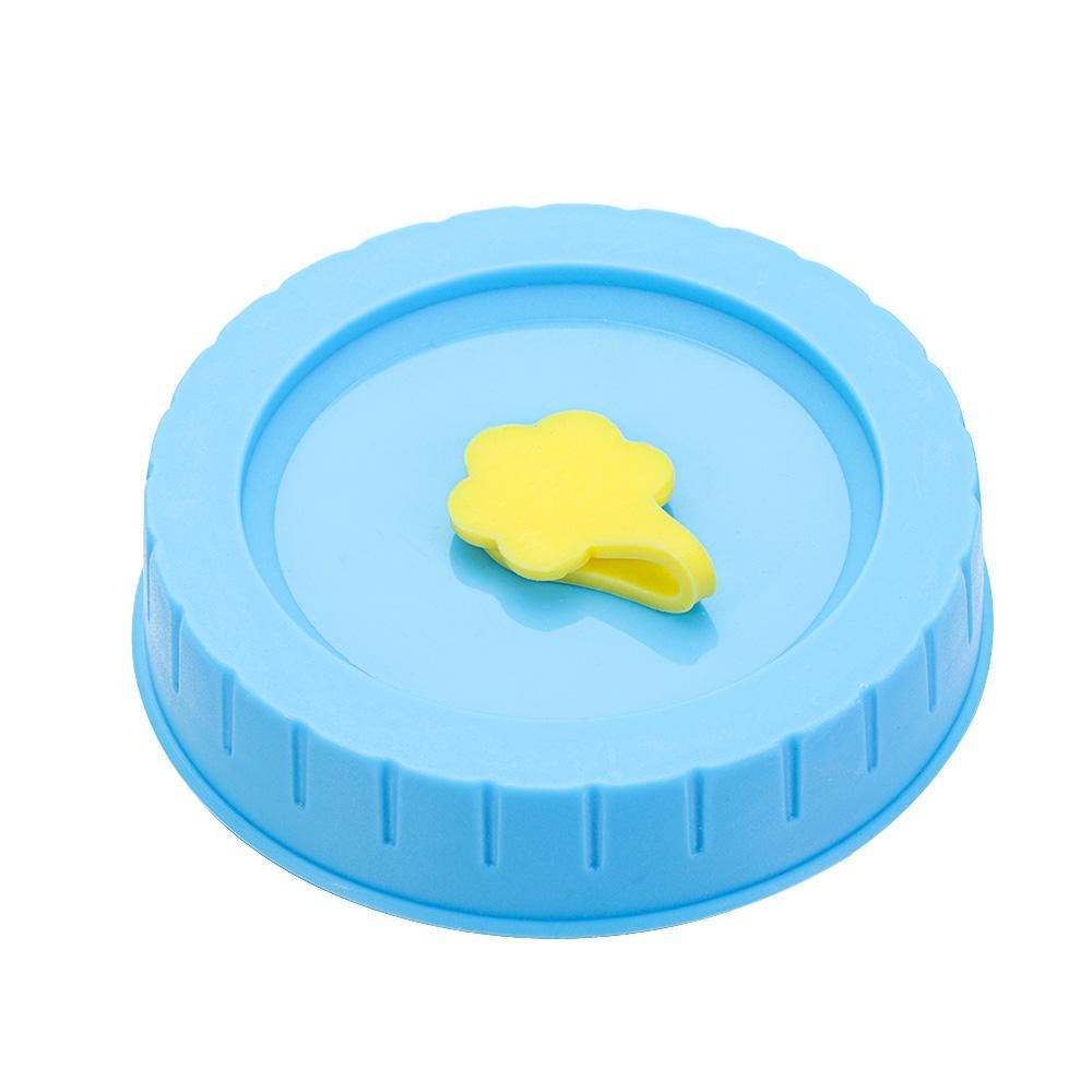 Set 1/4 Nắp Nhựa Có Lỗ Kèm Ống Hút Đậy Hũ Đựng Thực Phẩm Chống Rò Rỉ Dễ Thương