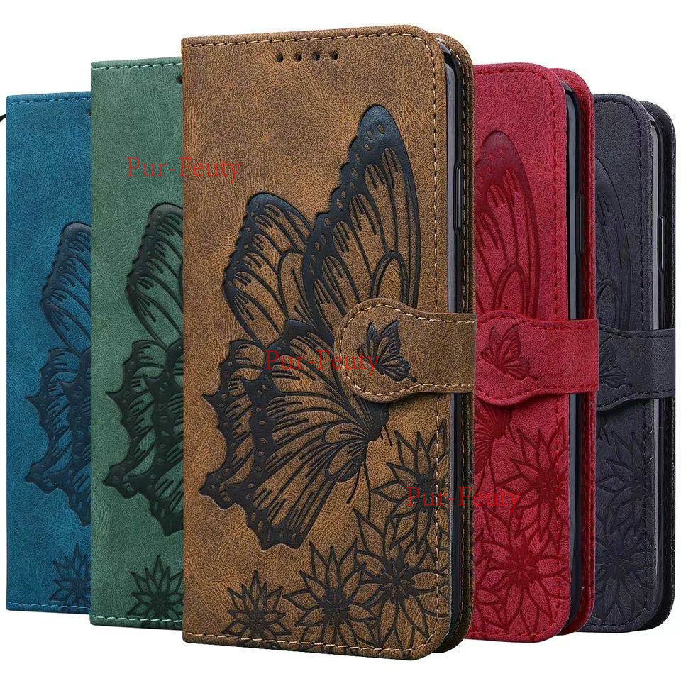 Retro Butterfly Leather Case for Samsung Galaxy S8 G950F G950FD S8 Plus G955 G955FD S9 G960F G960F/DS S9 Plus G965F G965F/DS S10 SM-G973F/DS SM-G973U S10 Plus SM-G975F/DS SM-G975U S20 Note 20 20 Ultra Flip Cover