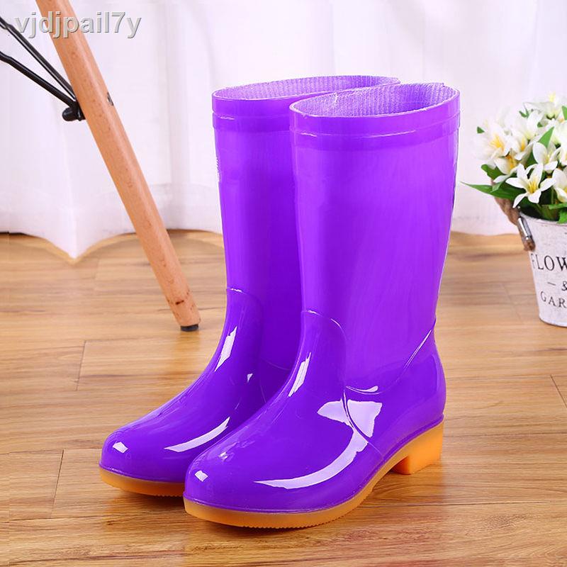 Bán nóng mới giày không thấm nước đi mưa ủng cao su overshoes của phụ nữ ống giữa người lớn thời tran