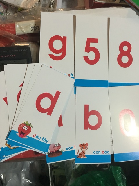 Bộ thẻ chữ thẻ số 40 thẻ loại to