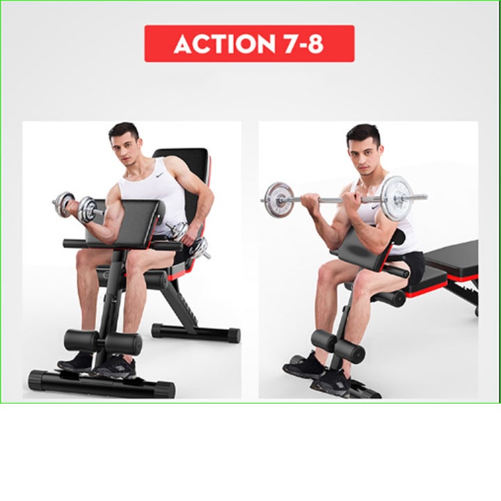 Ghế tập gym tập tạ 4 trong 1 có thể gấp gọn đa chức năng dùng tại nhà ghế băng tập thể thao dụng cụ thể hình đa năng