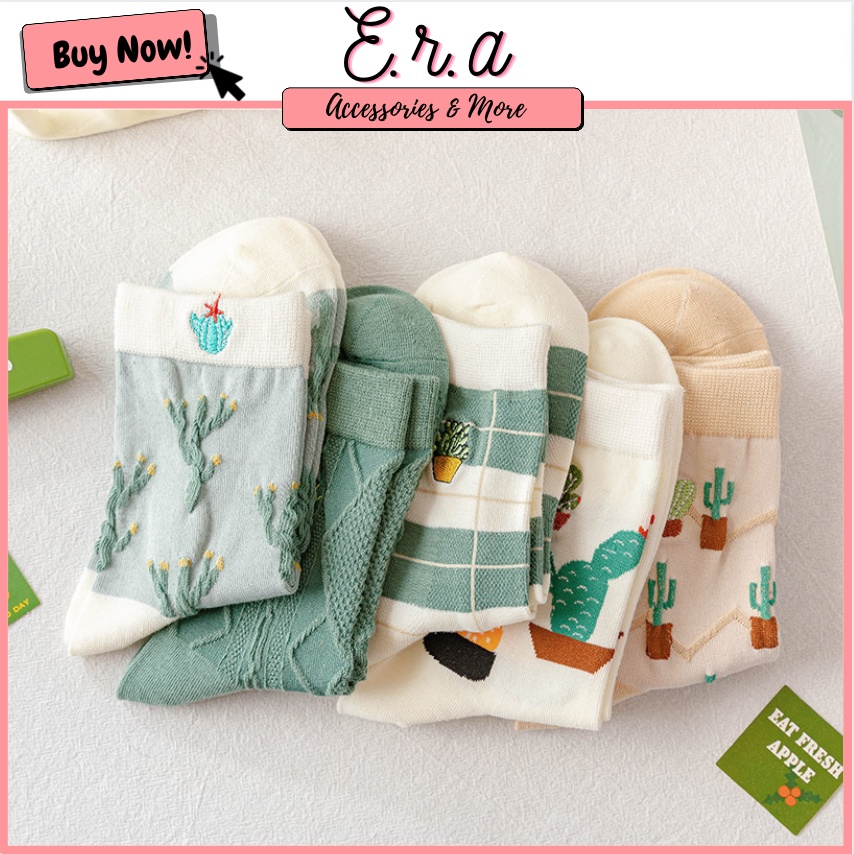 Tất cổ vừa xanh 078951 ERASHOP - Nhiều Màu Đáng Yêu, Co Giãn 4 Chiều, Phù Hợp Mang Giày Sneaker, Rẻ Đẹp