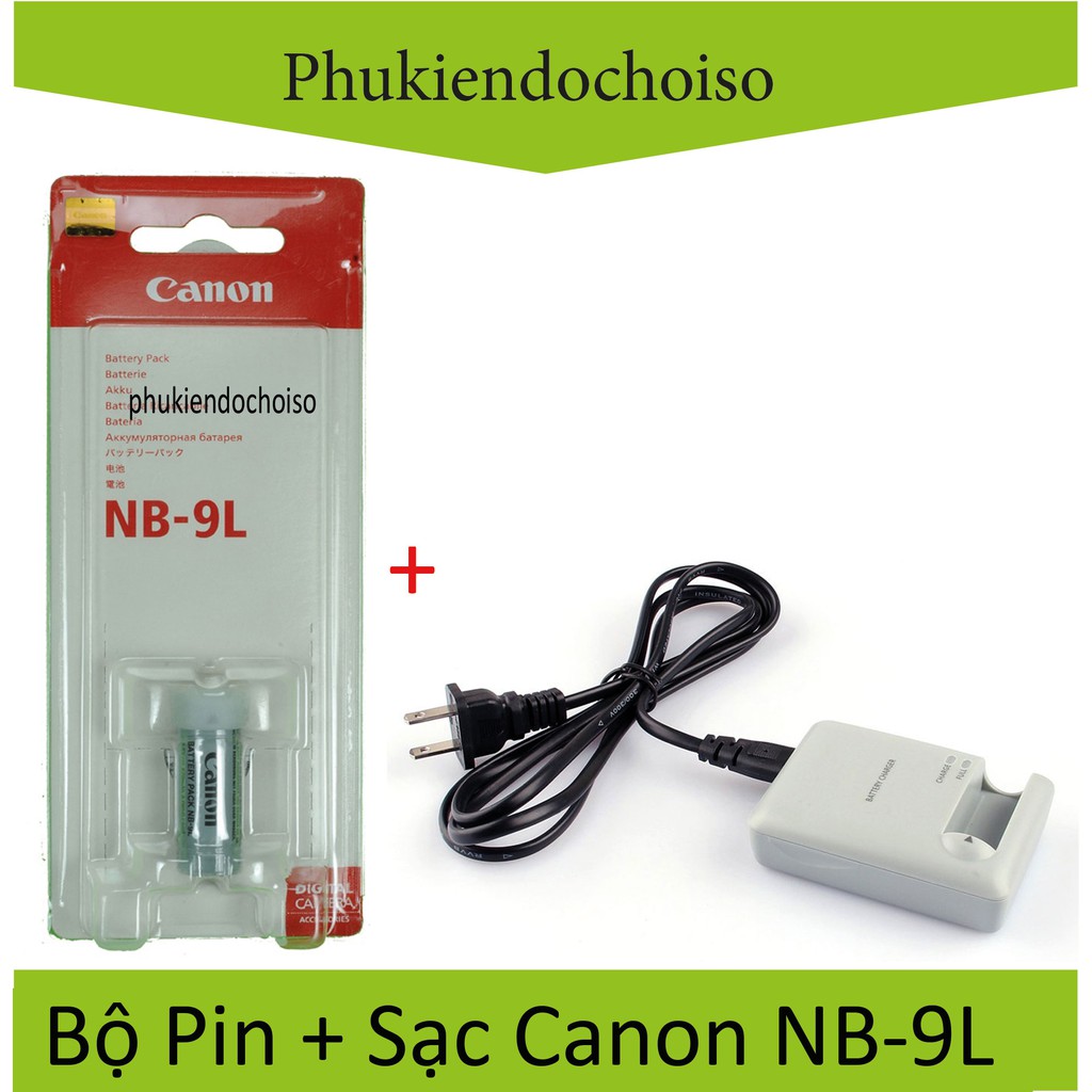 Bộ pin sạc thay thế 1 Pin 1 Sạc máy ảnh Canon NB-9L