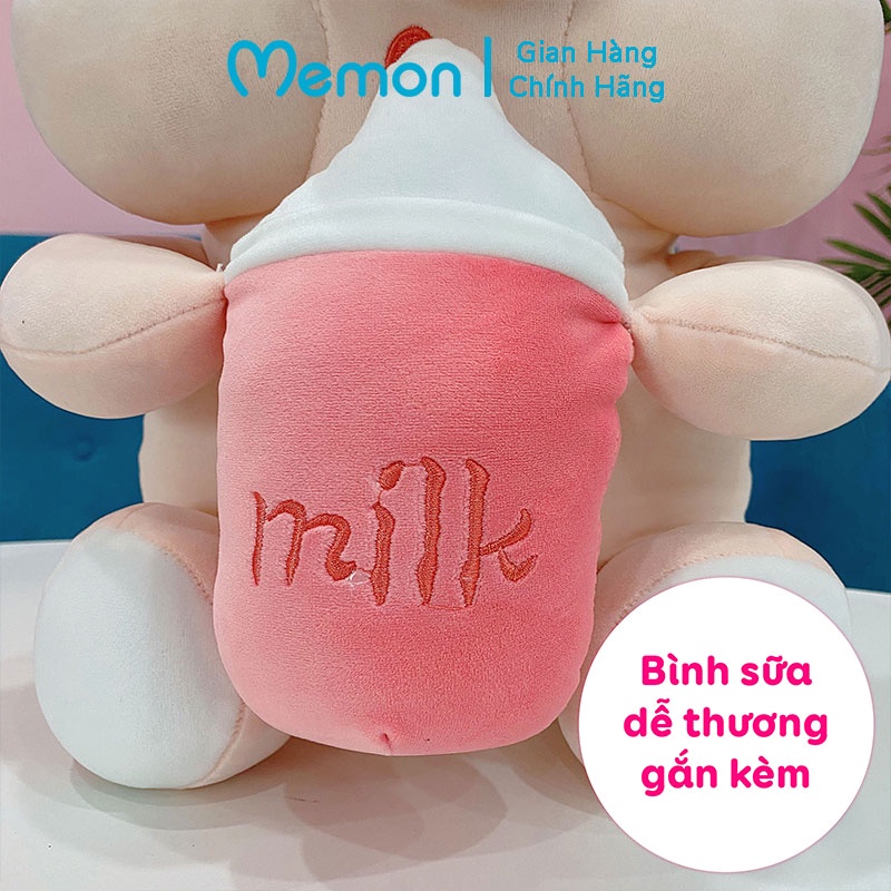 [Mã LIFEMALL2505 giảm 10% đơn 250K] Gấu Bông Heo Ôm Bình Sữa Cao Cấp Memon