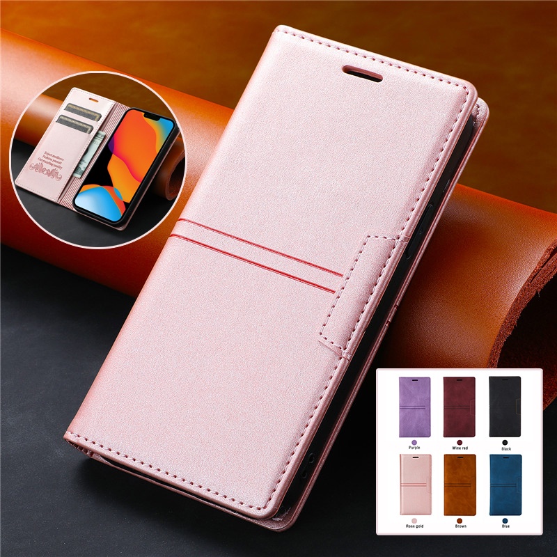 Samsung Phone Case Note 20 Ultra Note 10 Plus Lite A81 Note 8 9 Skin Feel Flip Magnetic Leather Case