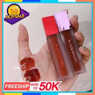 Son Black Rouge  A06 Màu Đỏ gạch 🎁CHUẨN CHÍNH HÃNG🎁 Son kem lì A12 ĐỎ NÂU TRẦM | Thế Giới Skin Care