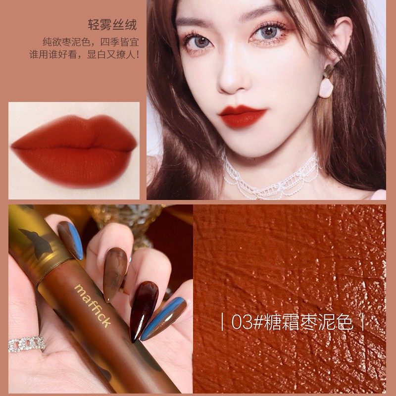 (Hàng Mới Về) Son Môi Màu Nude Lì Maffick hổ phách+ Nhung Mềm Mịn Lâu Trôi Chống Thấm Nước Tự Nhiên | BigBuy360 - bigbuy360.vn