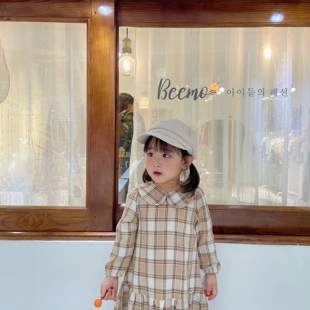 Váy Len Dạ Dài Tay Thu Đông Cho Bé Phong Cách Hàn Quốc Beemo 1 2 3 4 5 6 7 tuổi Binhphuong.Store
