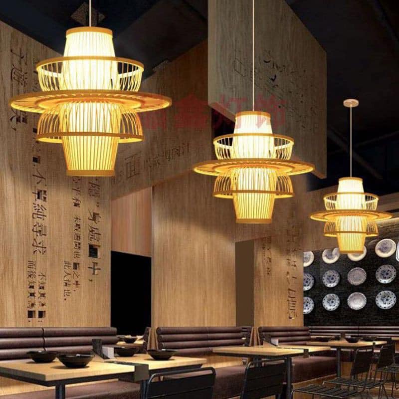 Đèn Tăm Tre 3 Tầng Trang Trí Quán Cafe - Nhà Hàng - Khách sạn