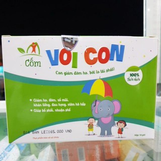 Cốm Voi Con - Hỗ trợ giảm các triệu chứng của ho, giảm đờm sổ mũi do viêm họng (16 gói)