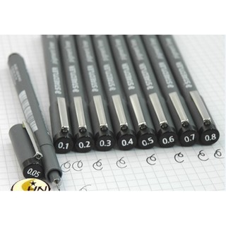Bút dạ kim số kĩ thuật Staedtler với 11 cỡ nét