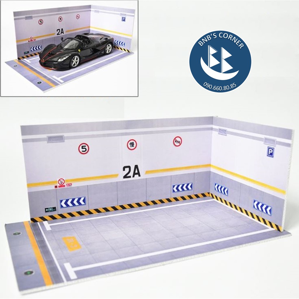 Gara trưng bày bằng formex dành cho mô hình xe 1:24 - Phông nền phối cảnh