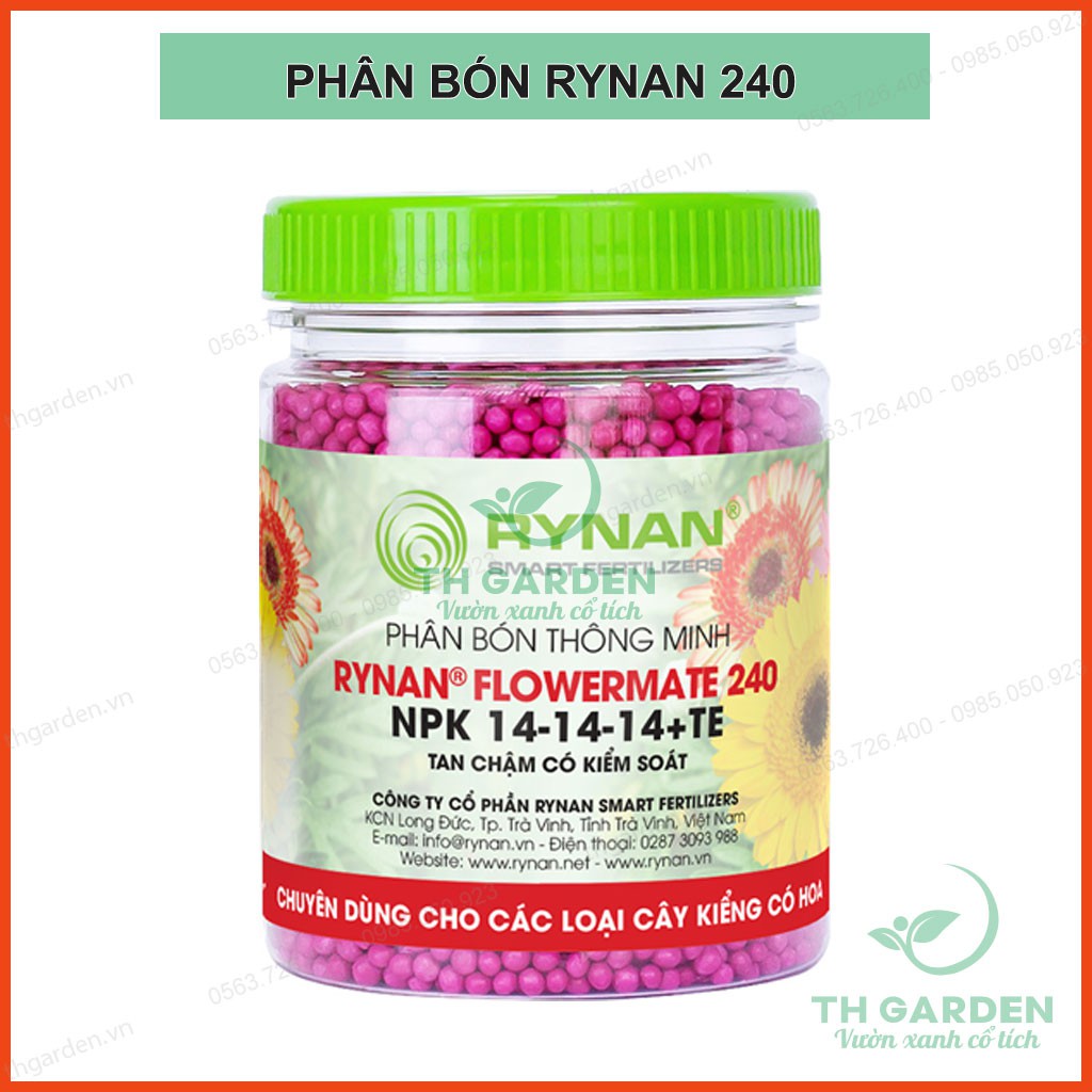 Phân Bón Thông Minh Rynan 240 - Chuyên Cho Cây Kiểng Có Hoa - Màng Polyme Kiểm Soát Giải Phóng Phân Từ Từ