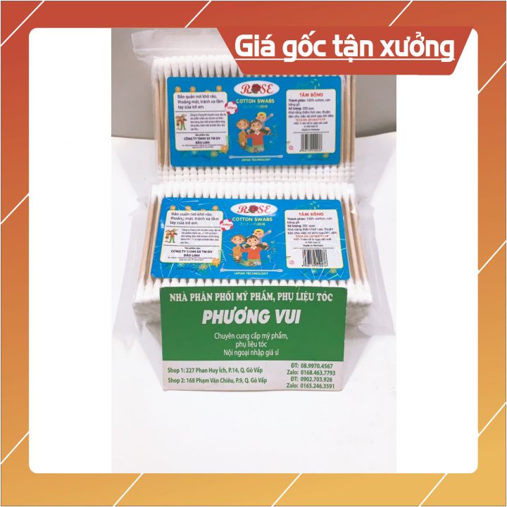 BÔNG RÁY TAI LÕI GỖ NGƯỜI LỚN ROSE BỊCH 200- hũ 200 QUE -loại tốt bông quấn chắc  không sợ bung bông