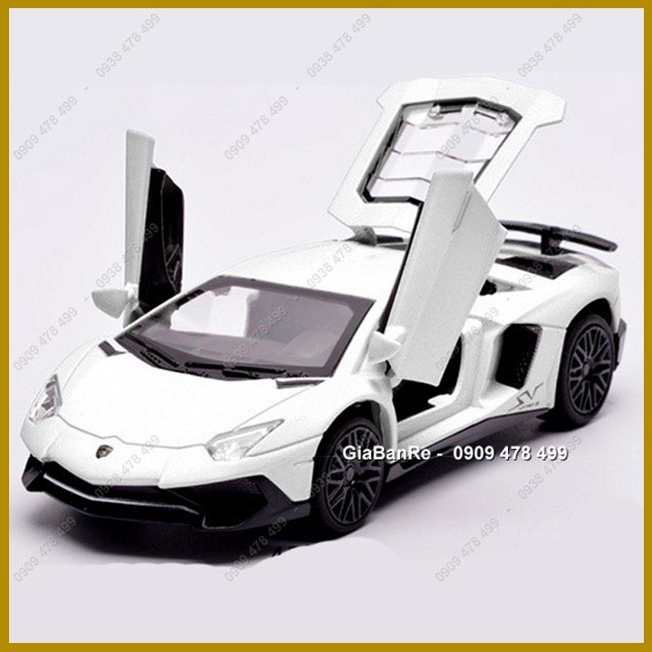 Xe Mô Hình Sắt Siêu Xe Lambo Aventador Sv Tỉ Lệ 1:32 - Trắng - Miniauto - 9750.2