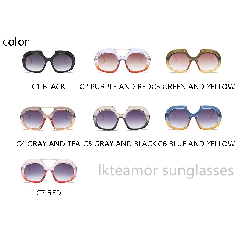 Kính râm oversize tròng lớn màu gradient