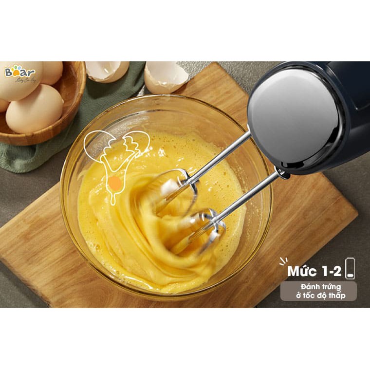 Máy Trộn Bột Đánh Kem Đánh Trứng Cầm Tay Mini Bear DDQ-B02L1 10 Tốc Độ