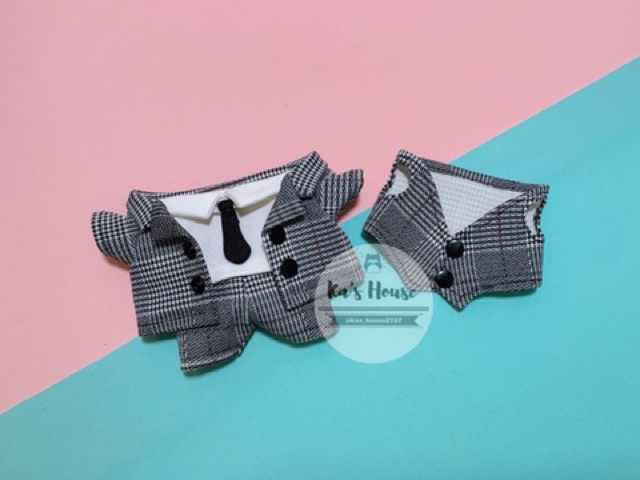 {20cm} set vest kèm gile cảo, outfit doll, outfit cho doll