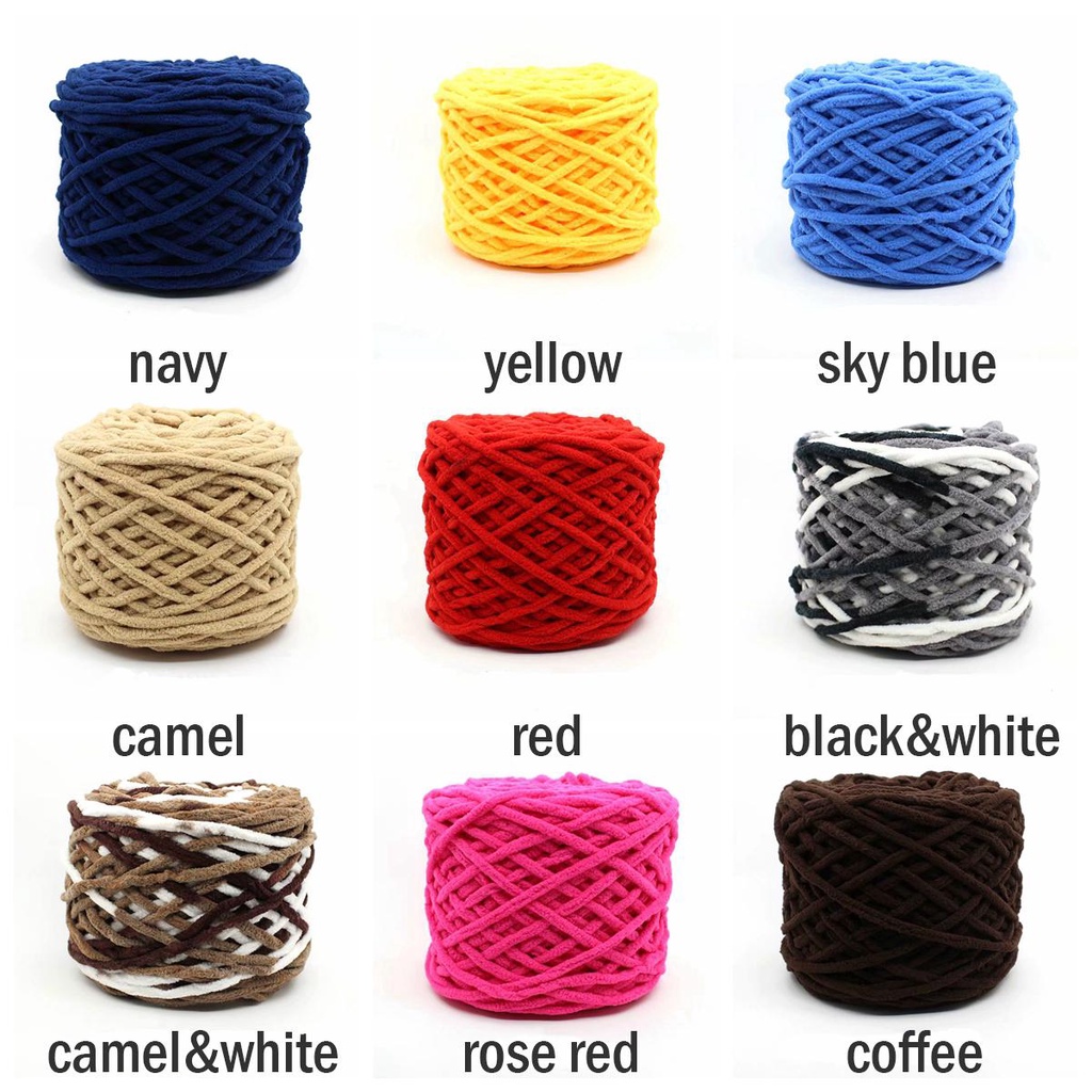 Cuộn Len Đan Sợi Chenille Mềm Nhiều Màu Sắc DIY
