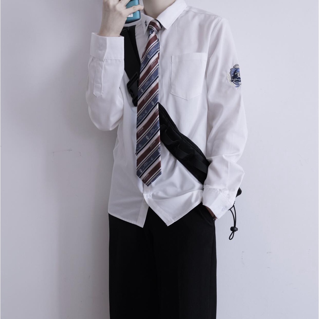 Áo sơ mi -  DK Brand YAN MUXI - Áo màu Trắng dài tay #somi #DK #Seifuku #JK