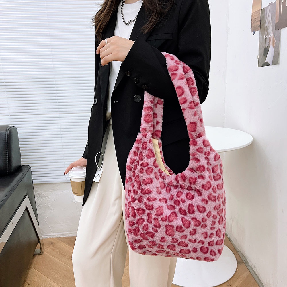 Túi xách nhung lông thời trang mùa đông sức chứa lớn trẻ trung