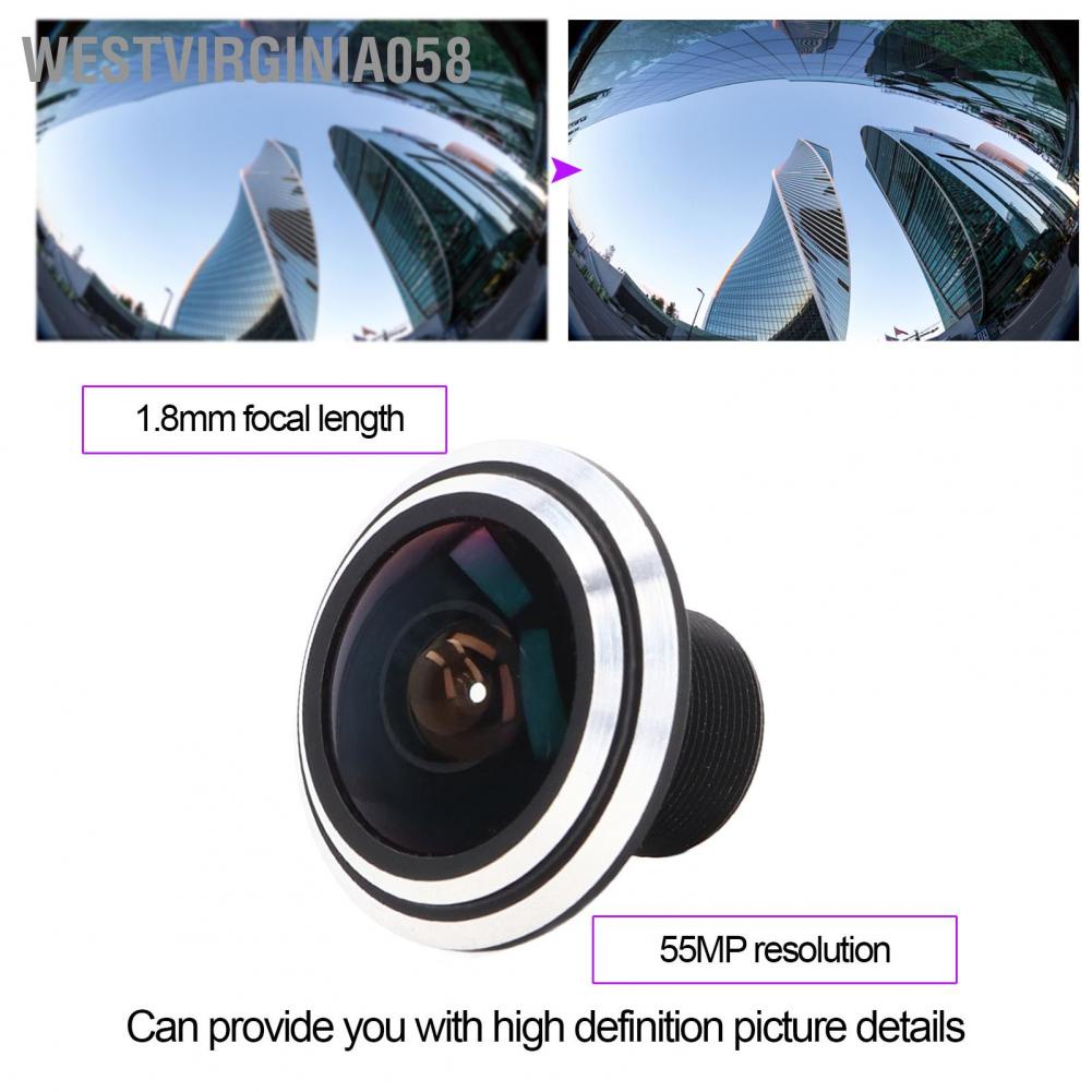 Có thể bán buôn Ống kính mắt cá 5MP Độ nét cao Tiêu cự 1.8mm Khẩu độ cố định Hợp kim nhôm cho camera CCTV Westvirginia058 Hàng giao ngay