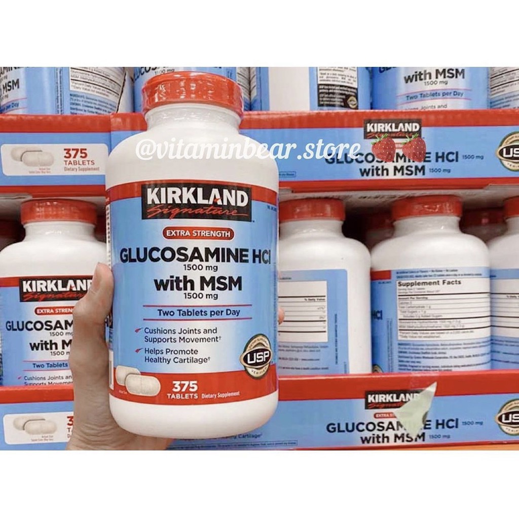 Viên Uống Hỗ Trợ Xương Khớp Glucosamine 1500MG Kirkland - Hộp 375 Xóa Bỏ Tình Trạng Sưng, Đau Khớp, Xương Ở Người Già