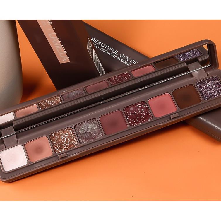 Phấn mắt nội địa trung 9 ô Lameila Beautiful Color Bảng Dài chính hãng chống thấm nước màu siêu xinh nhập xịn