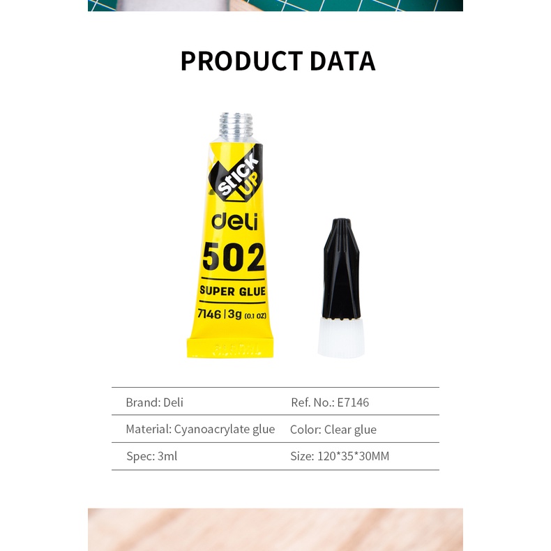 Set 3 Keo Dán Kim Loại / Kính Nhanh Khô DELI 502