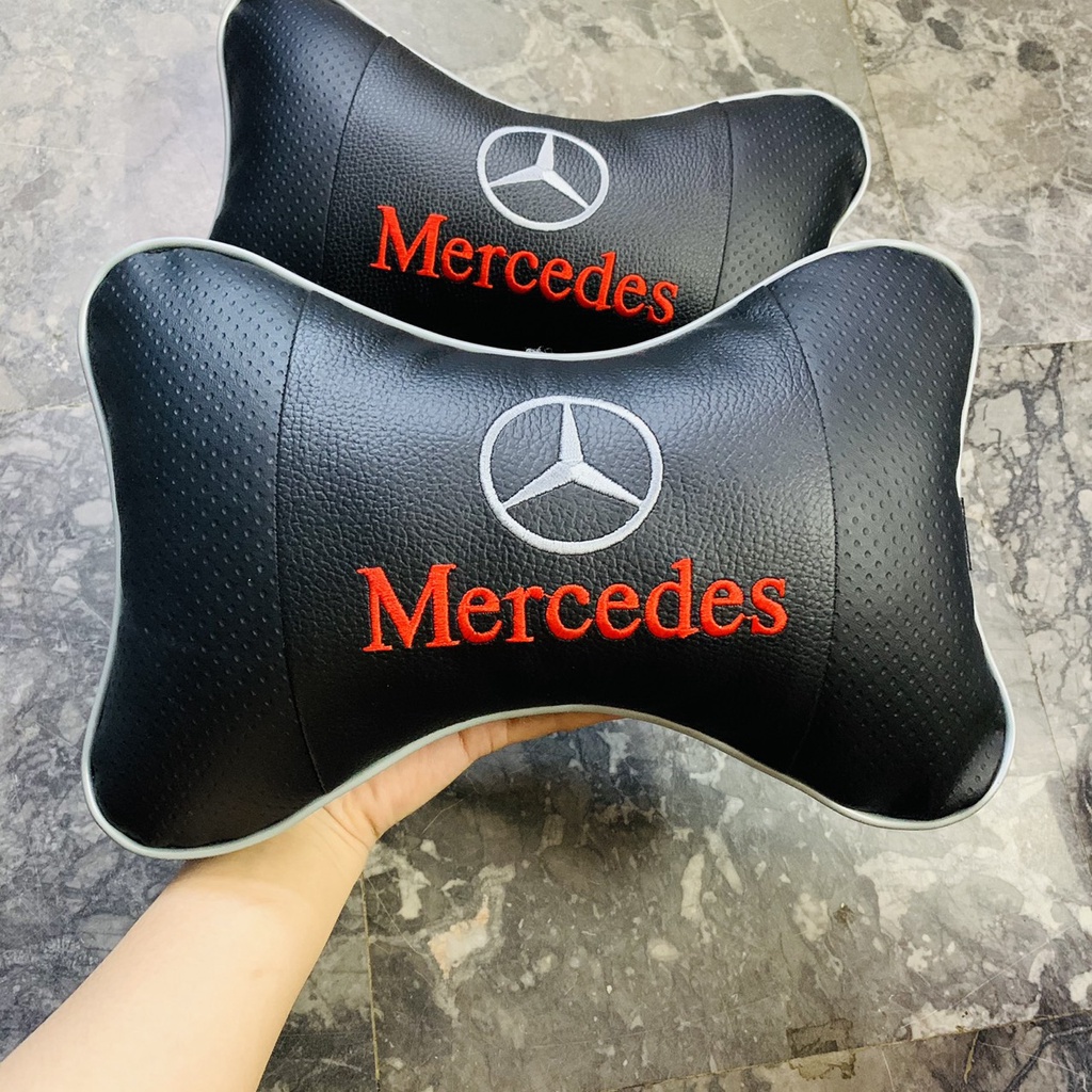 Gối Tựa Đầu Ô Tô Có Thêu Logo Cao Cấp, Chống Đau Mỏi Gáy theo hãng xe Toyota, Chevrolet, vv