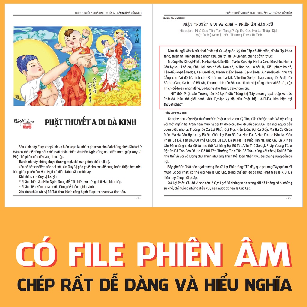 Combo 6 Vở Chép Kinh - CB01 - In mờ chữ Hán - Học tiếng Trung qua chép Kinh chepkinh.vn Tặng 1 Bút 5 Ngòi