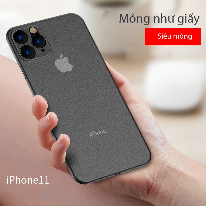 Ốp lưng nhám bảo vệ điện thoại nâng cấp mới cực mỏng dành cho Iphone 7, Iphone 8, Iphone X, Iphone XR, XS