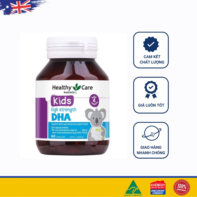 Viên uống Bổ sung DHA Healthy Care Kids cho bé 60 viên của Úc (SP3)