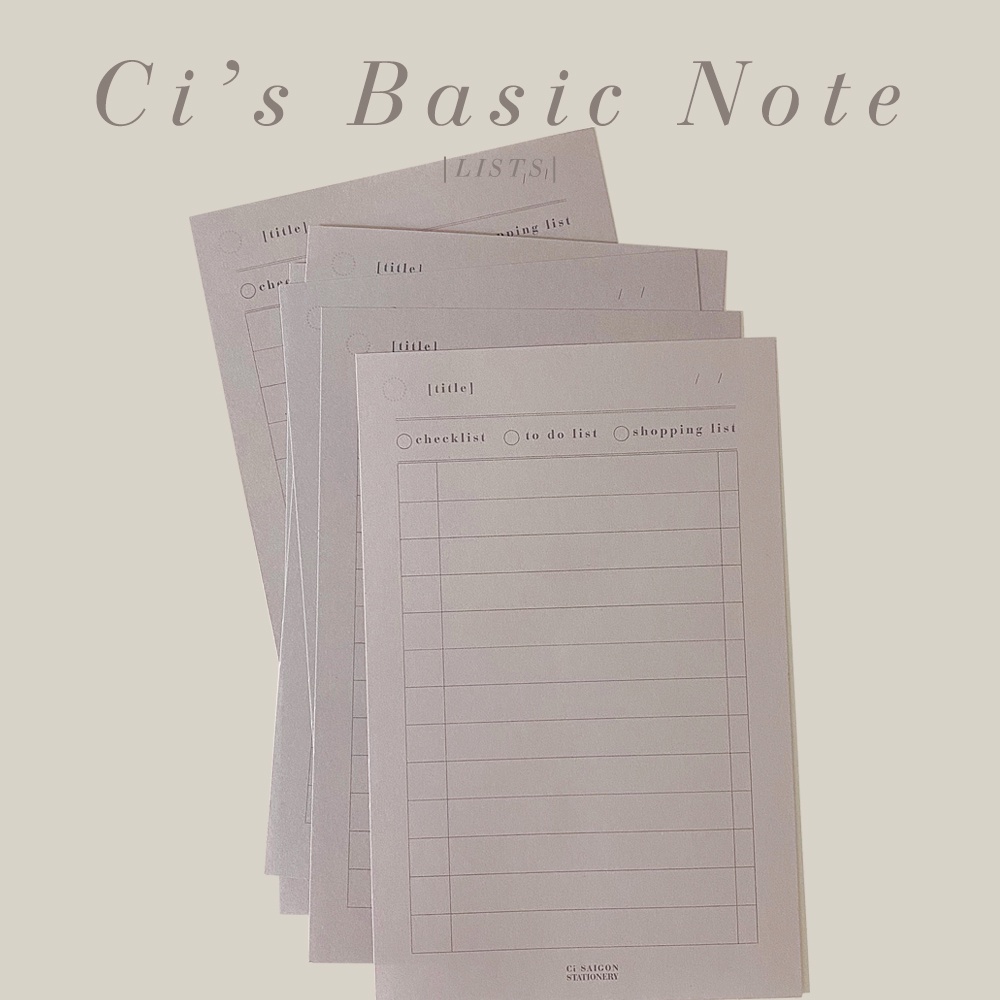 Ci's Basic Note - Lists (Giấy ghi chú cơ bản)