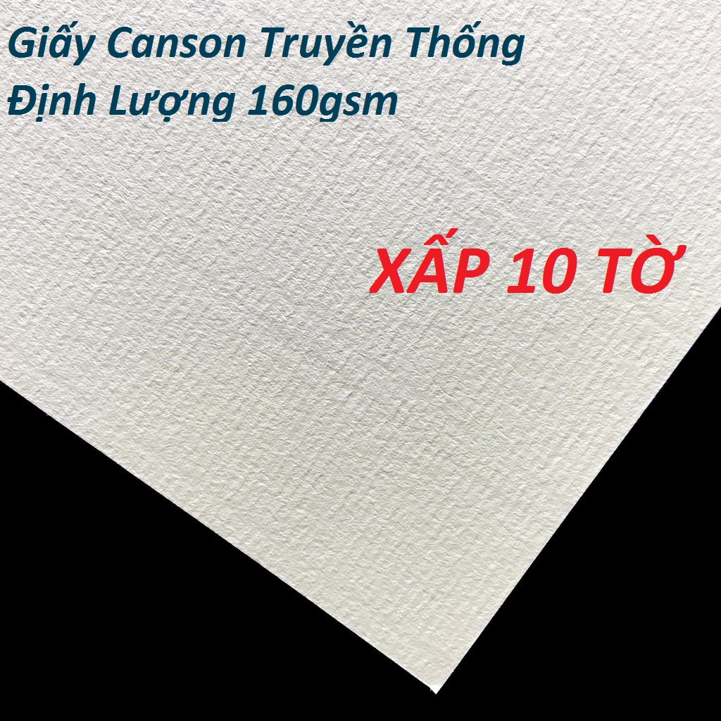 Giấy Canson (mỏng) xấp 10 tờ truyền thống - Định lượng 160gsm (vẽ chì)