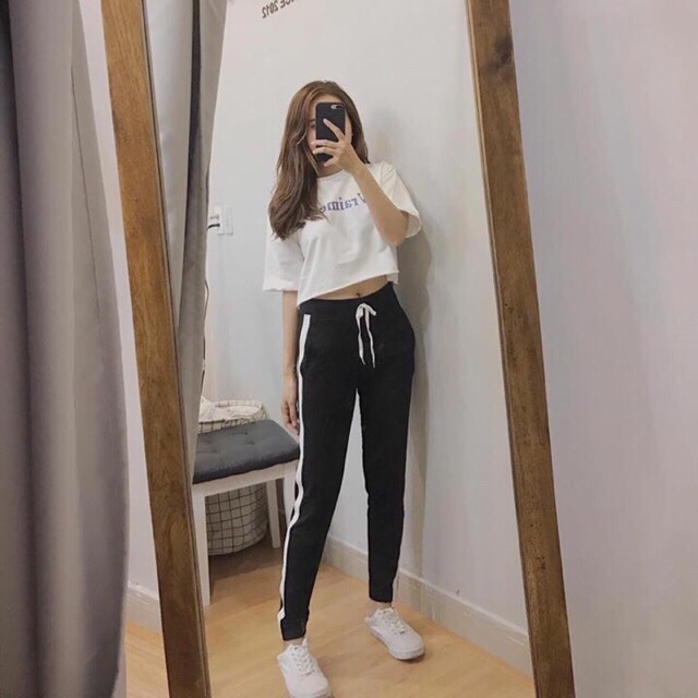 Quần thun thể thao viền bo ống hàng Xuất Khẩu