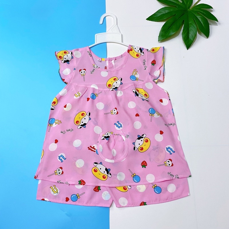 Đồ bộ tole cho bé gái, đồ tone bé gái 8-26kg cánh tiên quần đùi cao cấp thoáng mát, loại 1 - Pigbabystore