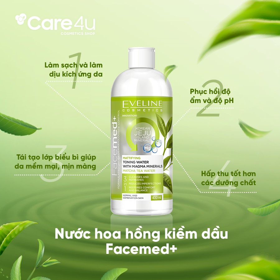 [CHÍNH HÃNG] Toner kiềm dầu với khoáng chất Magma Eveline