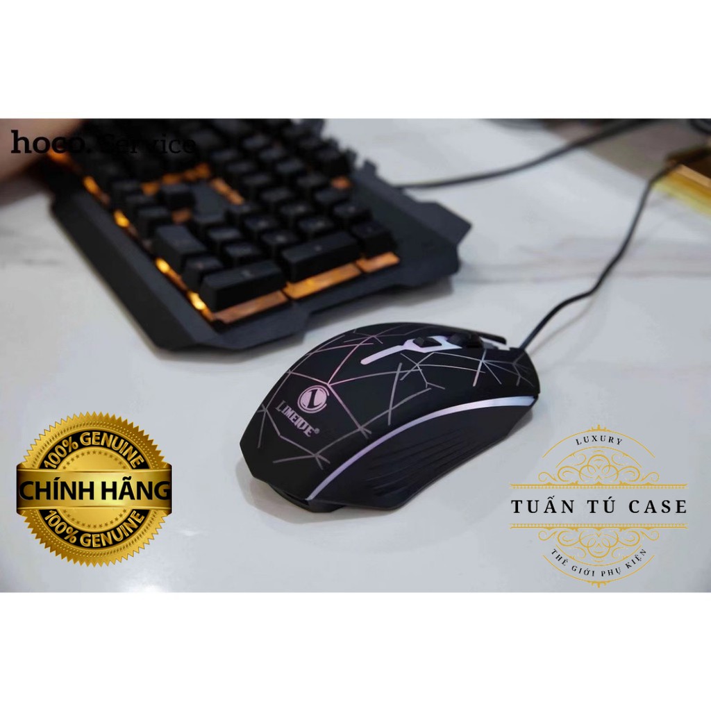 Bộ Bàn Phím Chuột Gaming Hoco Di16 LED RGB Phím Cơ Có Đèn Led Đổi Màu Tích Hợp Khay Điện Thoại