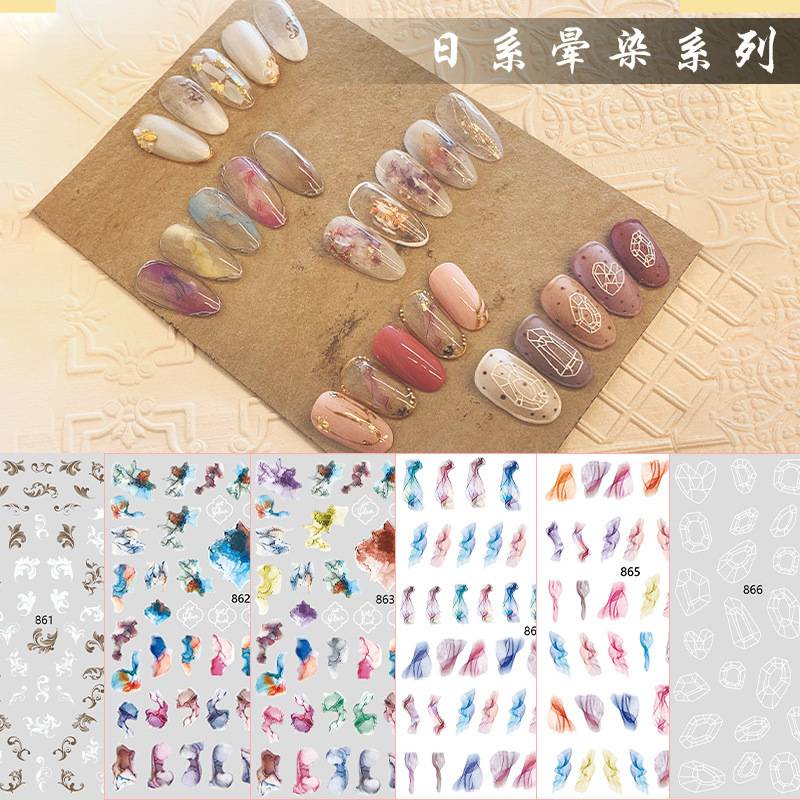 Miếng dán móng tay Miếng dán móng tay cho bé, mực, graffiti, miếng dán dễ thương cho móng tay.