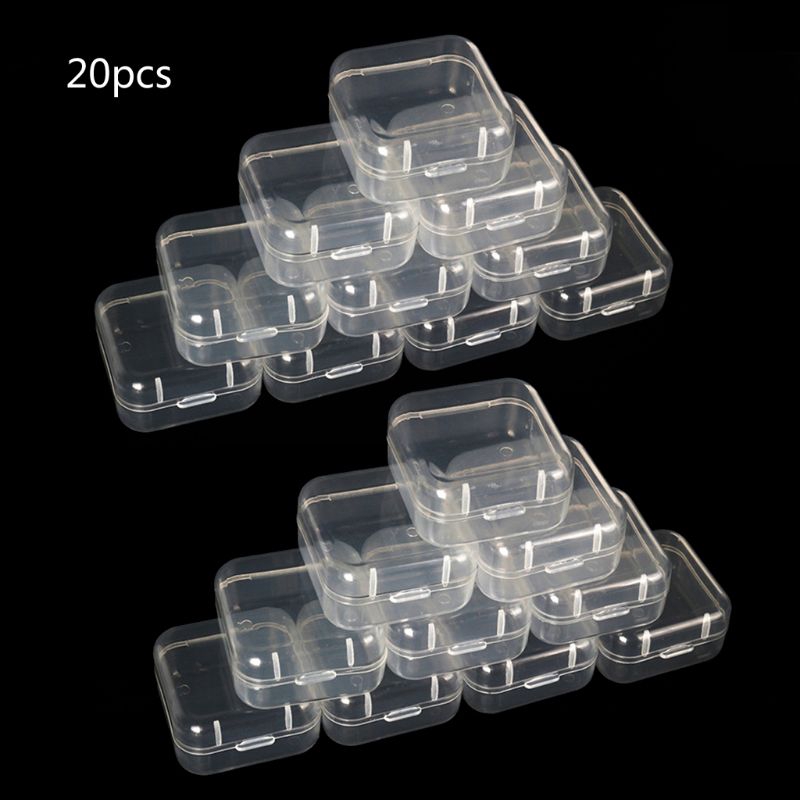 Set 20 Hộp Nhựa Vuông Trong Suốt Đựng Trang Sức
