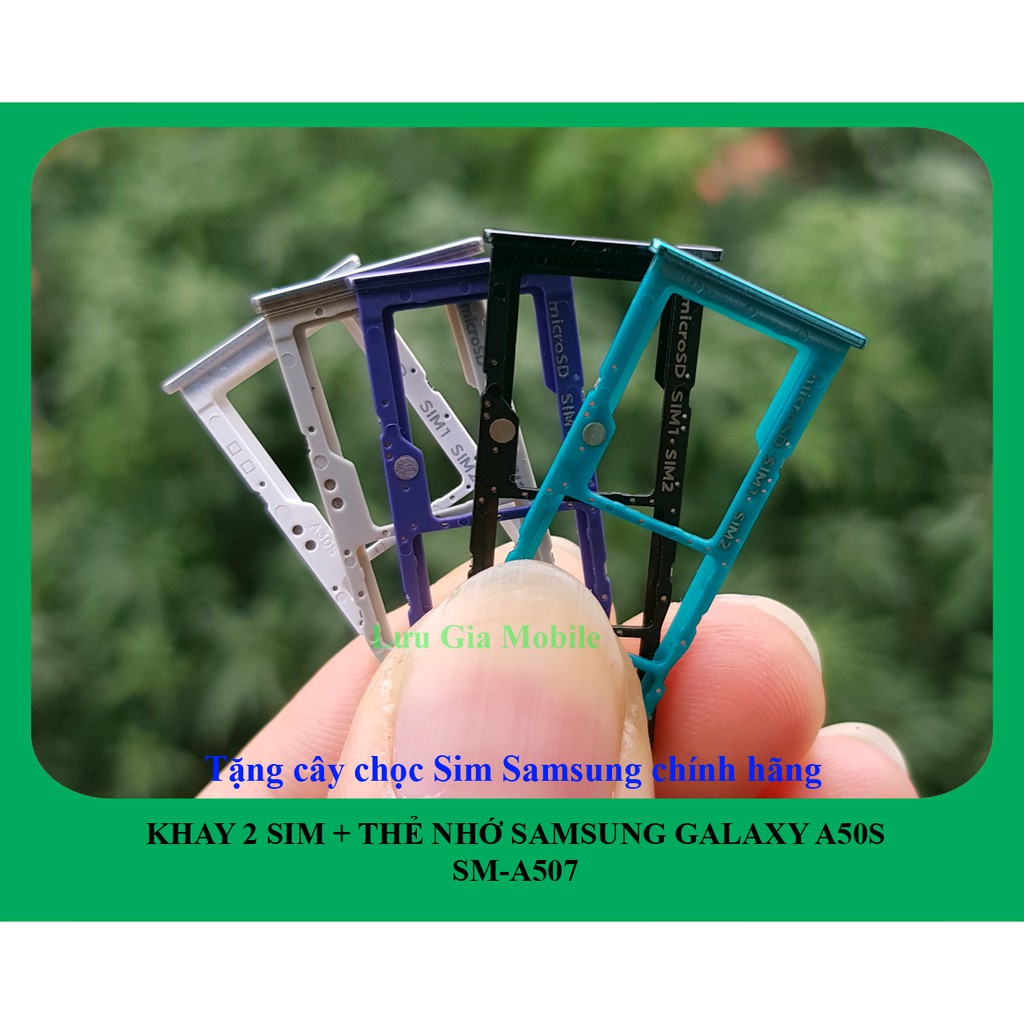 Khay sim Samsung Galaxy A50S chính hãng A507 + Tặng cây Chọc sim chính hãng