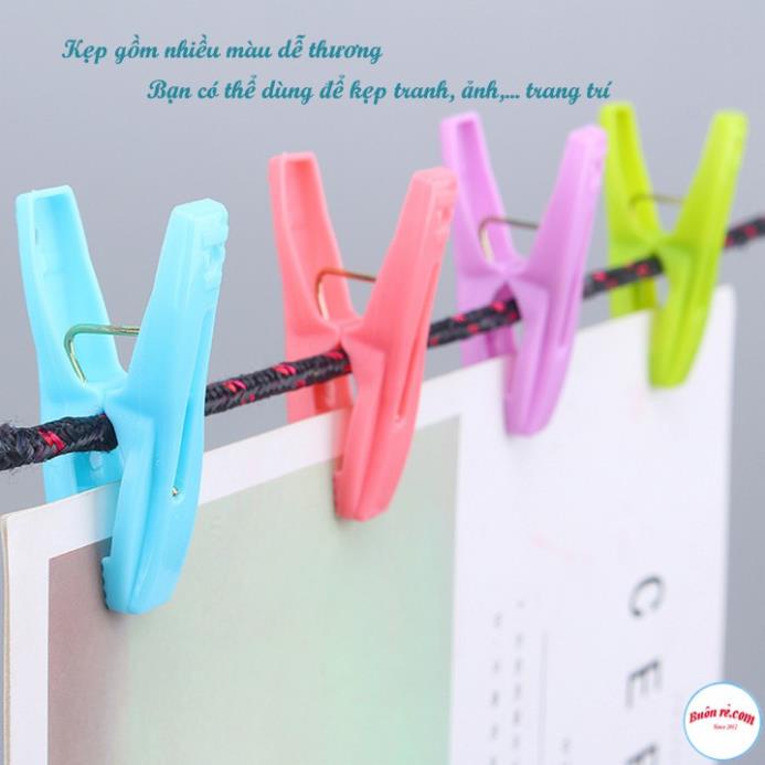 Set 28-30 Kẹp Nhựa Chữ A Phơi Đồ Nhiều Màu Sắc Kèm Rổ Đựng Tiện Lợi - GDNC0247